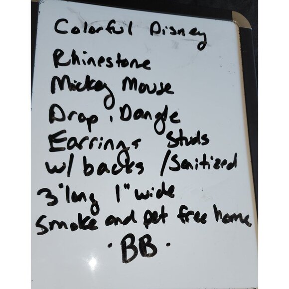 Disney Colorful Multi-Stone Dangle Earrings Mickey Mouse Design - Picture 7 of 7